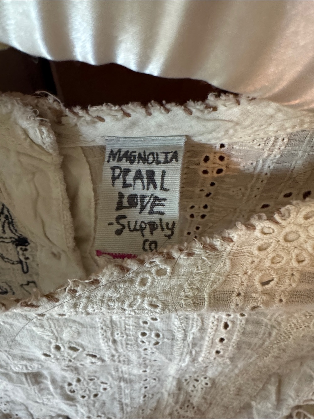 Magnolia Pearl Cream Eyelet Ruffle Blouse - Picture 2 of 5